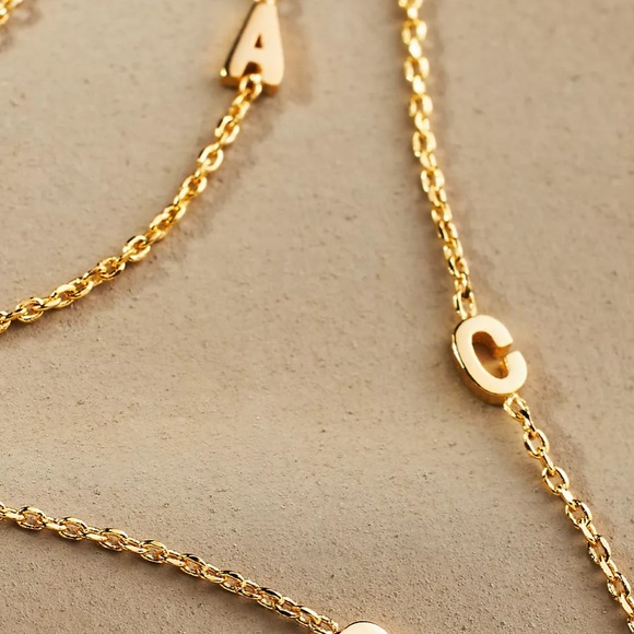 sale | anthropologie | gold monogram “A” chain necklace - Picture 3 of 7